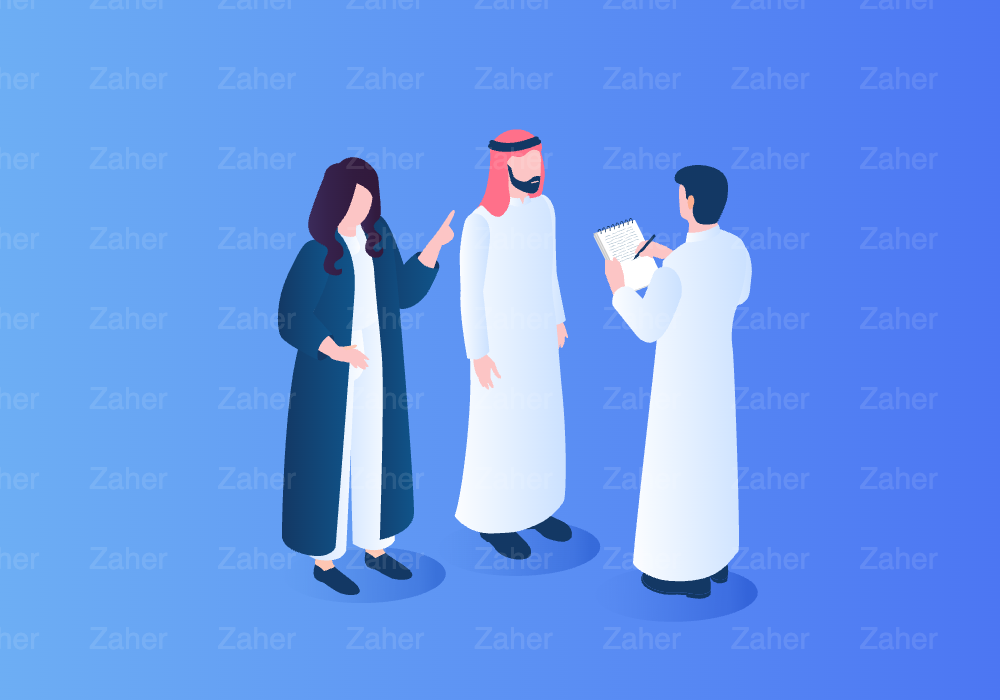 عمل في المكتب، اشخاص يتناقشون، اشخاص بلبس عربي سعودي، خليجي