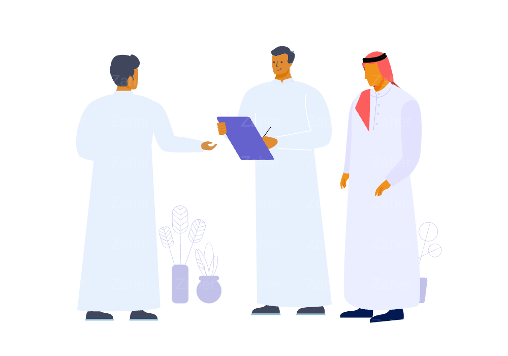عمل مكتبي، اشخاص يتناقشون، اشخاص بلبس عربي سعودي، خليجي
