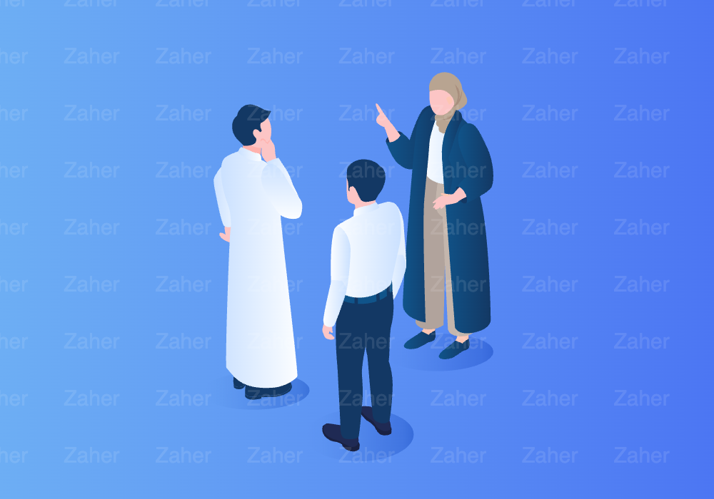 عمل مكتبي، اشخاص يتناقشون، اشخاص بلبس عربي سعودي، خليجي