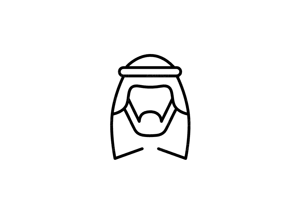 ايقونة رجل، شماغ وعقال