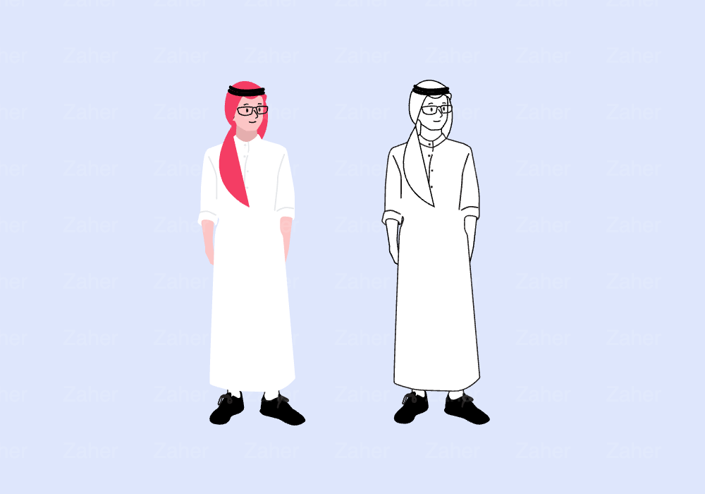 كاركتر بلباس ثوب