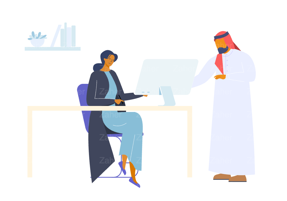 مجموعة زملاء في نقاش عمل، لباس عربي، خليجي، سعودي