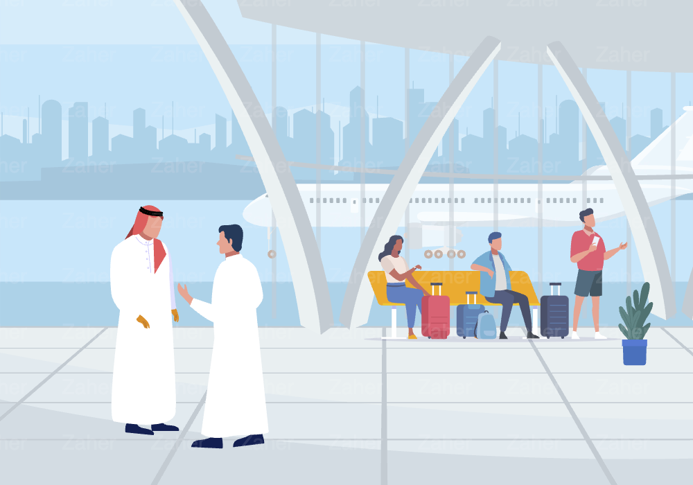 مشهد من المطار