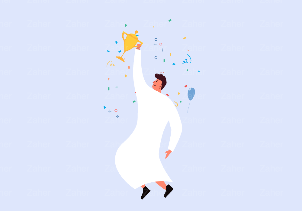 رجل يحتفل، فرحة الانجاز