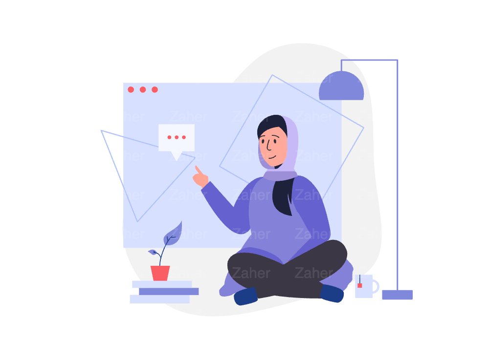 تصميم الواجهات، ui/ux، امراه محجبة