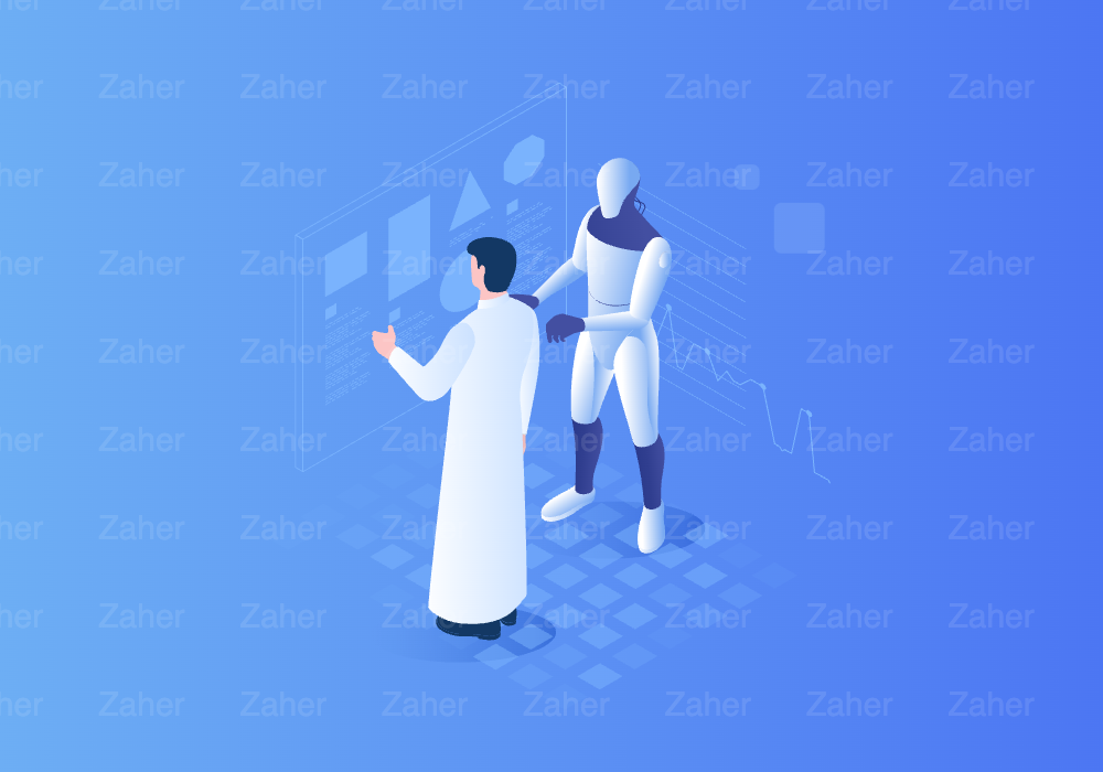 شخصية عربيه/ خليجية مع روبوت