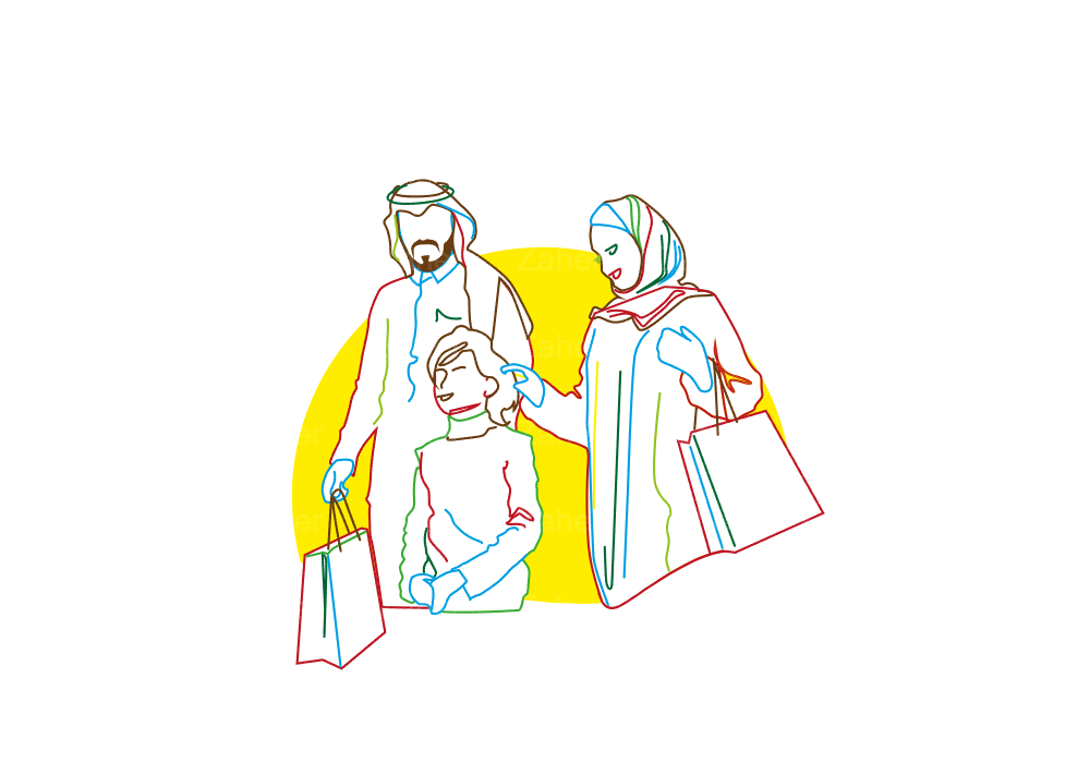 أسرة تتسوق